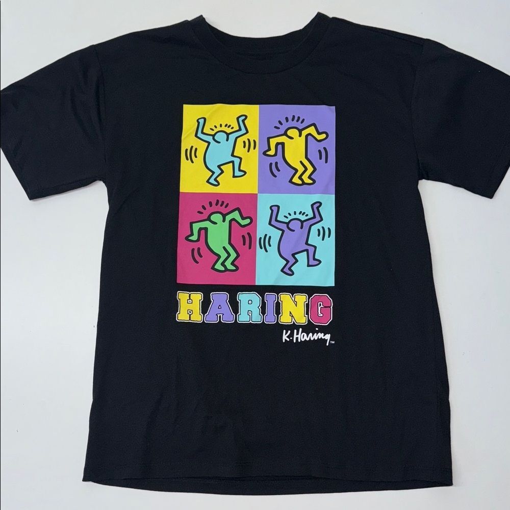 🔥Black T-Shirt with Colorful Graphic Sz 10/12 New